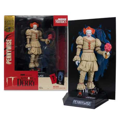Welcome to Derry statuette PVC Movie Maniacs Pennywise (Flashback) Gold Label McFarlane Toys