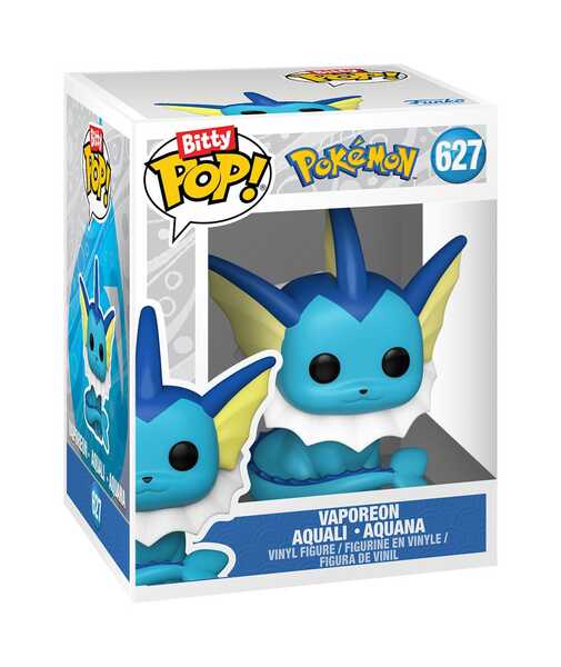 Pokémon pack 4 figurines Bitty POP! Vinyl Series 1 :  Pikachu, Aquali, Chenipan, Osselait Funko