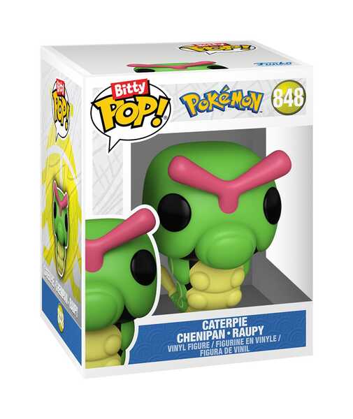 Pokémon pack 4 figurines Bitty POP! Vinyl Series 1 :  Pikachu, Aquali, Chenipan, Osselait Funko