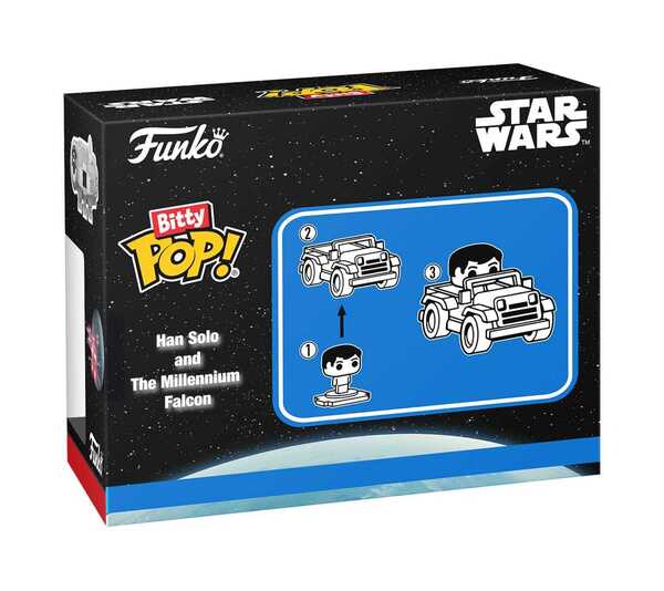 Star Wars Bitty POP! Rides Vinyl figurine Display Han Solo w/Millenium Falcon Funko