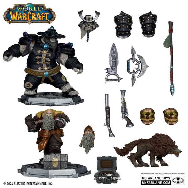 World of Warcraft Pack 2 statuettes PVC 1/12 Dwarf Hunter: Beast Master & Pandaren: Monk (Gold Label) McFarlane Toys