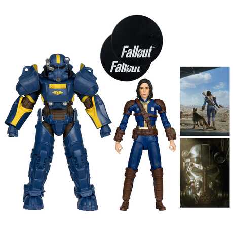 Fallout 4 pack 2 statuettes T-60 Vault Tec & Sole Survivor McFarlane Toys
