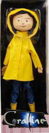 Coraline yellow raincoat bendable doll Neca