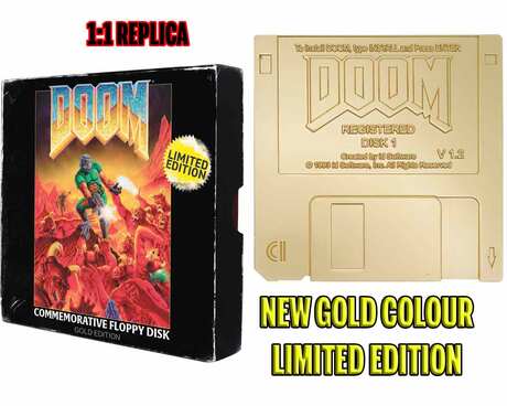 Doom Replik Floppy Disk Gold Plated Limited Edition Fanattik