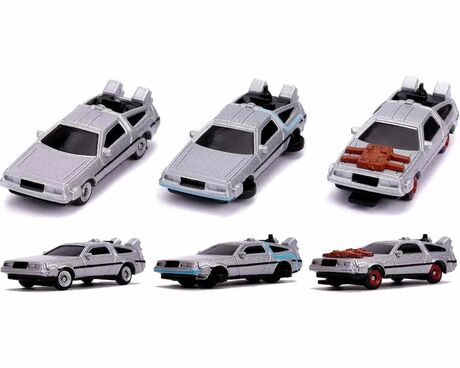 Retour vers le Futur pack 3 mini véhicules Diecast Nano Hollywood Cars JADA