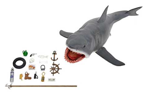 JAWS Les Dents de la mer figurine 12" Head to Tail The Game of Jaws 50th Anniversary NECA