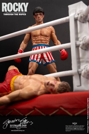 Rocky Over Drago Through The Ropes 1/10 Statue Slystalloneshop