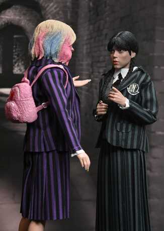 Wednesday Pack de 2 figurines Mercredi Addams (Nevermore Uniform) and Enid  NECA
