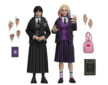 Wednesday Pack de 2 figurines Mercredi Addams (Nevermore Uniform) and Enid  NECA