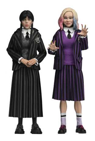 Wednesday Pack de 2 figurines Mercredi Addams (Nevermore Uniform) and Enid  NECA