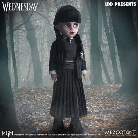 LDD La Famille Addams Living Dead Dolls Mercredi Wednesday Nevermore Academy Uniform Mezco