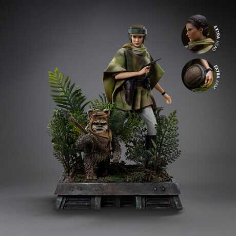 Star Wars Episode VI Art Scale Statue 1/10 Leia and Wicket  Iron Studios
