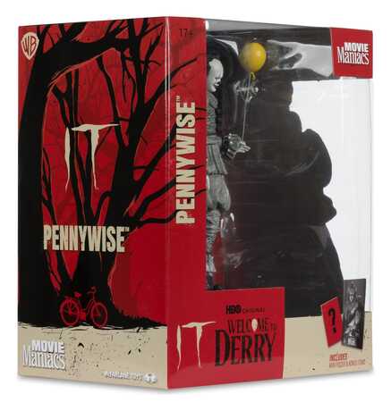 Ça Welcome to Derry Movie Maniacs figurine Pennywise (Black & White) McFarlane Toys