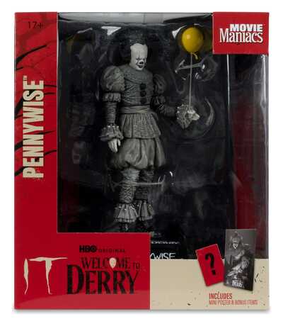 Ça Welcome to Derry Movie Maniacs figurine Pennywise (Black & White) McFarlane Toys