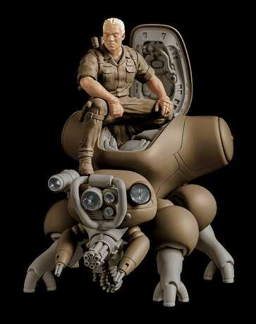 Ghost in the Shell Plastic Model Kit PLAMAX minimum factory Batou avec Fuchikoma Max Factory