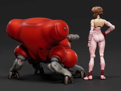 Ghost in the Shell Plastic Model Kit PLAMAX minimum factory Motoko Kusanagi avec Fuchikoma Max Factory