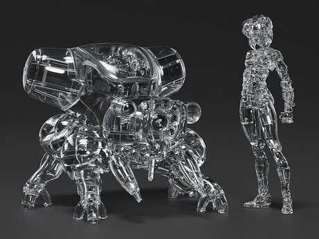Ghost in the Shell Plastic Model Kit PLAMAX minimum factory Motoko Kusanagi avec Fuchikoma: Thermoptic Camouflage Ver. Max Factory
