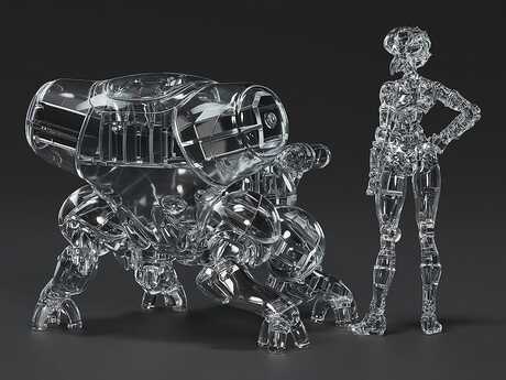 Ghost in the Shell Plastic Model Kit PLAMAX minimum factory Motoko Kusanagi avec Fuchikoma: Thermoptic Camouflage Ver. Max Factory