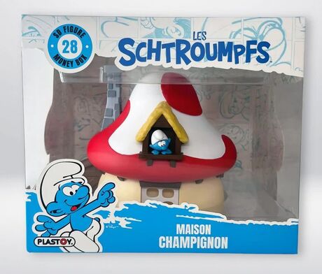 Les Schtroumpfs tirelire PVC Maison champigon Plastoy