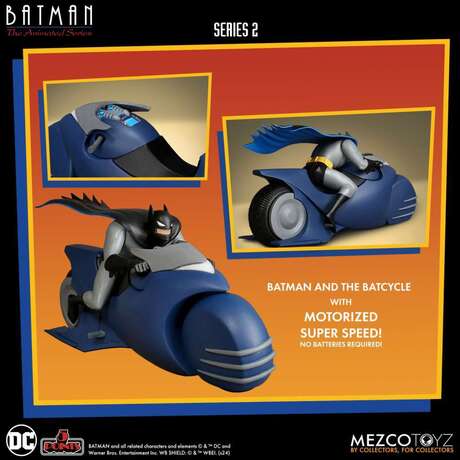 DC Comics véhicule Batman: The Animated batman & batcycle Mezco