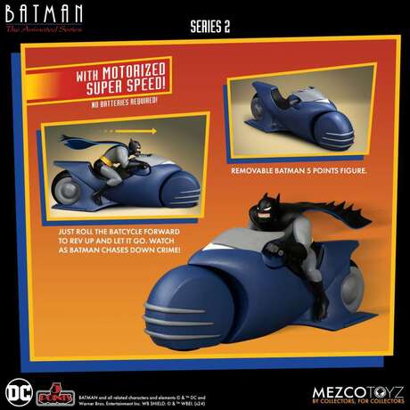 DC Comics véhicule Batman: The Animated batman & batcycle Mezco