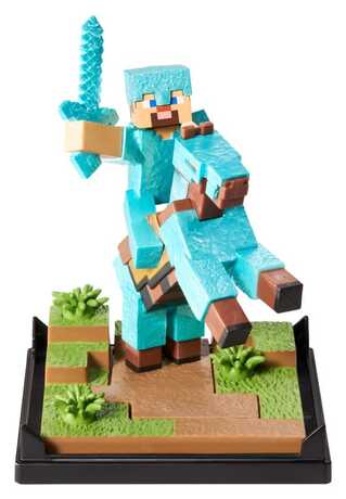 Minecraft Figurine Diorama Diamond Armor Steve et Cheval  Noble collection