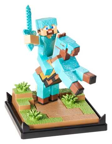 Minecraft Figurine Diorama Diamond Armor Steve et Cheval  Noble collection