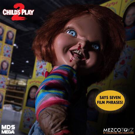Chucky, la poupée de sang poupée parlante Designer Series Menacing Chucky 38 cm Mezco