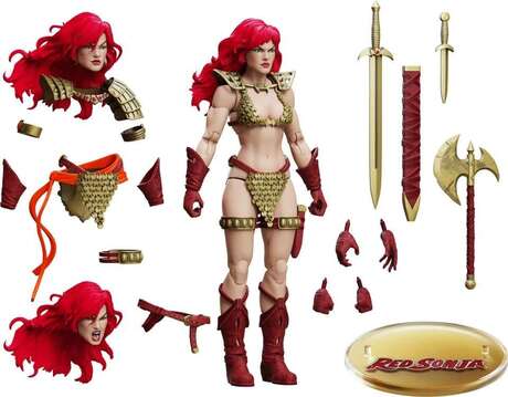 Red sonja limited gold and red epic hacks figure Boss Fight Studio