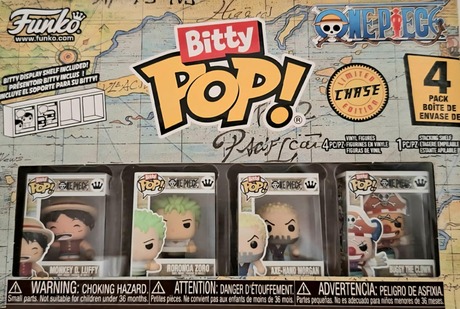 One Piece pack 4 figurines Bitty POP! Vinyl Luffy, Zoro, Morgan, Buggy Funko