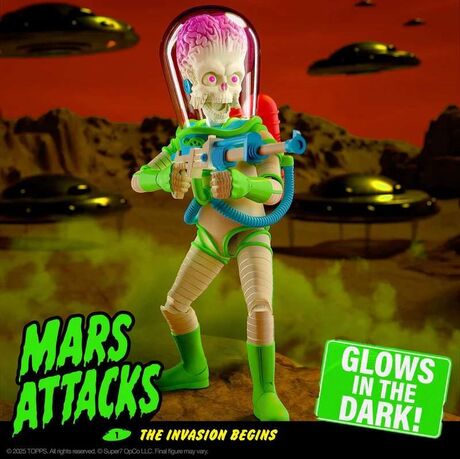 Mars Attacks ultimates! wave 02 Martian Invasion Begins glow in the dark SUPER 7
