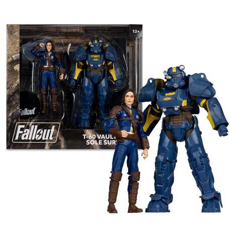 Fallout 4 pack 2 statuettes T-60 Vault Tec & Sole Survivor McFarlane Toys