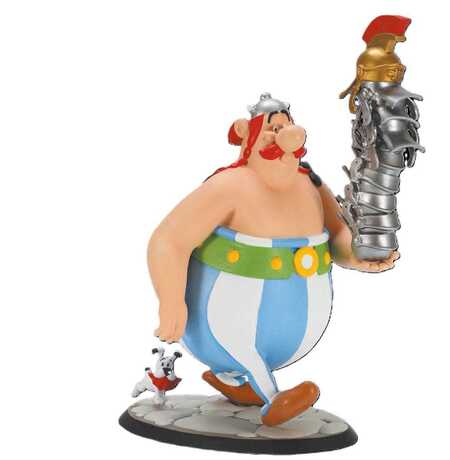 Asterix statuette Obelix Stack of Helmets and Idéfix Plastoy