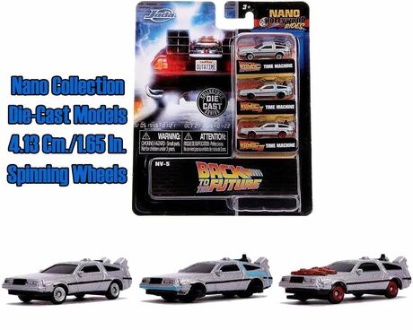 Retour vers le Futur pack 3 mini véhicules Diecast Nano Hollywood Cars JADA