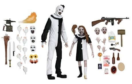 Terrifier 2 Art The Clown & Little Pale Girl Ultimate Af 2-pack Neca