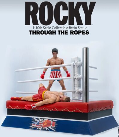 Rocky Over Drago Through The Ropes 1/10 Statue Slystalloneshop