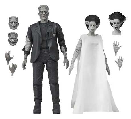 Universal Monsters pack 2 figurines La Fiancée de Frankenstein 90th Anniversary The Monster & His Mate (B&W) NECA