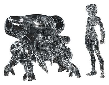 Ghost in the Shell Plastic Model Kit PLAMAX minimum factory Motoko Kusanagi avec Fuchikoma: Thermoptic Camouflage Ver. Max Factory