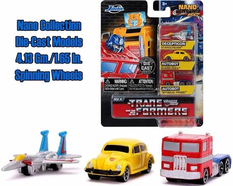 Transformes pack 3 mini véhicules Diecast Nano Hollywood Cars JADA