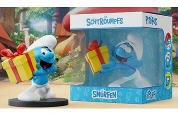 Les Schtroumpfs Statue Schtroumpf Farceur avec Cadeau PUPPY