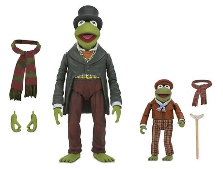 Noël chez les Muppets Ultimate pack 2 figurines Kermit as Bob Cratchit & Robin as Tiny Tim NECA