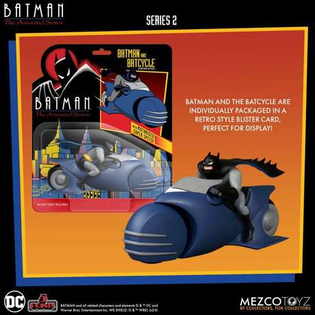 DC Comics véhicule Batman: The Animated batman & batcycle Mezco