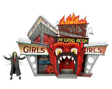 Beetlejuice (1988) diorama Trenchcoat with Spikes Inferno Room Deluxe Set Neca