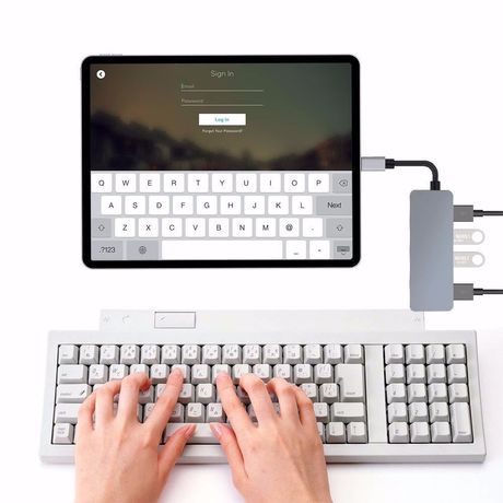 Adaptateur / Hub USB-C vers USB 3.0 / HDMI 2 Ports USB Gris