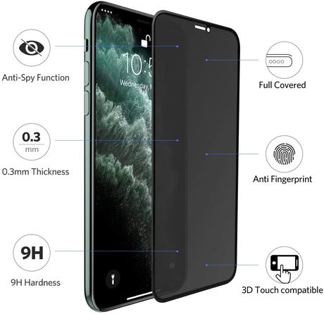 Film en Verre Trempé Anti - Espion iPhone 11 Pro / X / XS