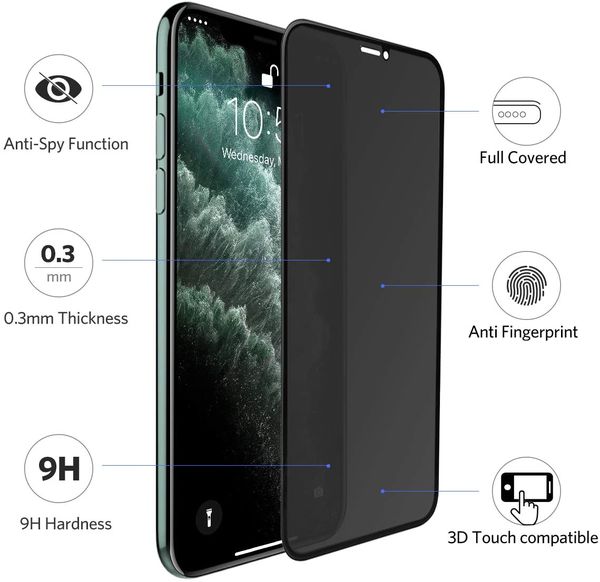 Film en Verre Trempé Anti - Espion iPhone 11 Pro Max / XS Max