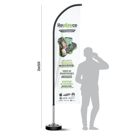 Drapeaux / Oriflammes Modèle 2 toutes tailles