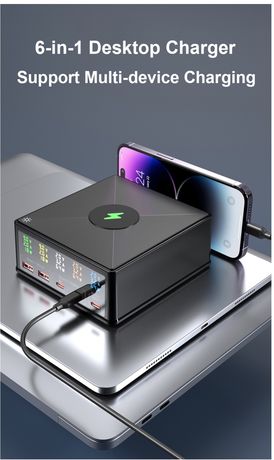 Station de charge USB 160W 5 ports  / Hub de chargeur rapide PD65W USB-C QC3.0