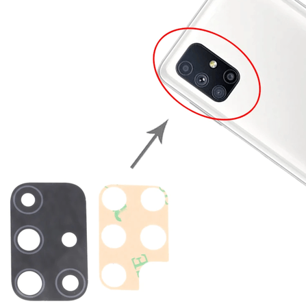 Lentille Caméra arrière avec Adhésif Samsung Galaxy M51