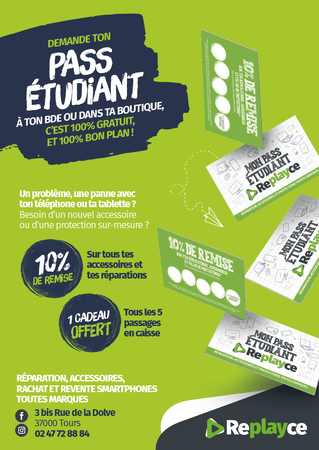 Flyer A6 Pass Etudiant boutique MyReplayce